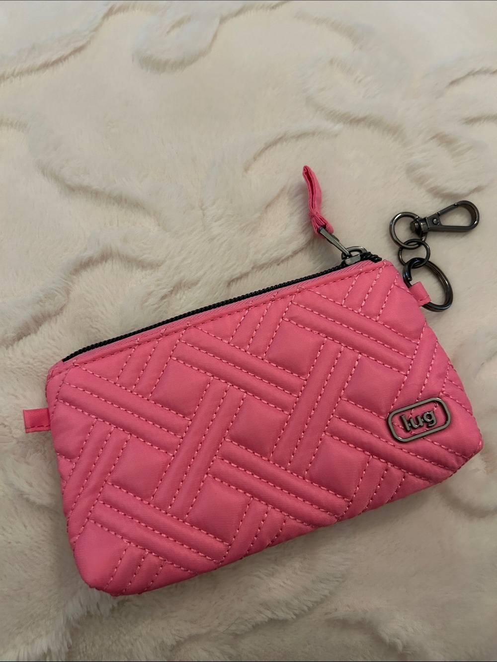 lug NWOT Quilted Metro XL ID Pink Key Pouch with Clip